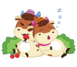 Little Cute Pink Couple on Picnic sticker #15890294