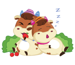 Little Cute Pink Couple on Picnic sticker #15890294