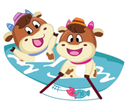 Little Cute Pink Couple on Picnic sticker #15890295