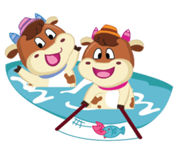 Little Cute Pink Couple on Picnic sticker #15890295