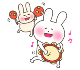 Warm fuzzy rabbit's stamp sticker #15895953