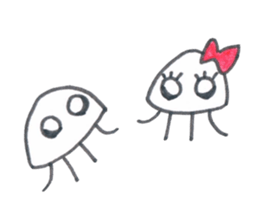 Jellyfish and friends of the sea sticker #15897572