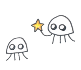 Jellyfish and friends of the sea sticker #15897586