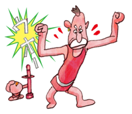 A pro wrestler Brother of red iron3 sticker #15901150