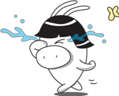 little pig-PangPang and little butterfly sticker #15904595