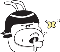 little pig-PangPang and little butterfly sticker #15904598