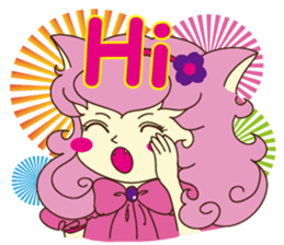 Pink cat girl sticker #15905156