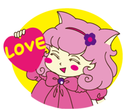 Pink cat girl sticker #15905169