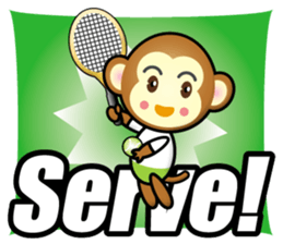 the monkey play tennis sticker #15905458