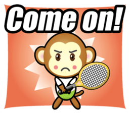 the monkey play tennis sticker #15905459