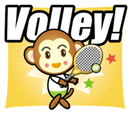 the monkey play tennis sticker #15905461