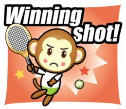 the monkey play tennis sticker #15905463
