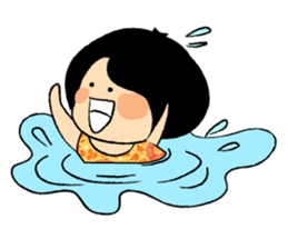 Long Day of Little Girl in Flower Dress sticker #15906270