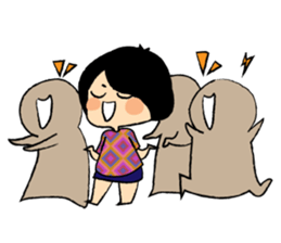 Long Day of Little Girl in Flower Dress sticker #15906284