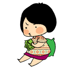 Long Day of Little Girl in Flower Dress sticker #15906293