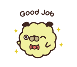 Pug Corn Pop Greetings sticker #15908811