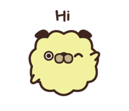 Pug Corn Pop Greetings sticker #15908823