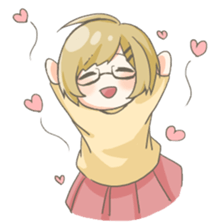 Staples of girls with glasses sticker #15909187