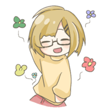 Staples of girls with glasses sticker #15909190