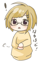 Staples of girls with glasses sticker #15909195