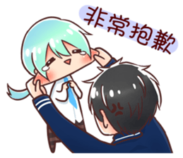 Arashi and his friends in high school sticker #15909381