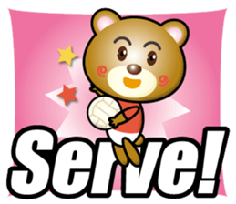 the bear play volleyball sticker #15914218
