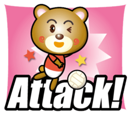 the bear play volleyball sticker #15914222