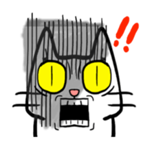 Exaggerated to cat sticker #15916506