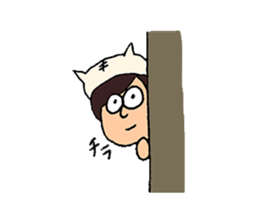 People wearing cat's hat and cats sticker #15917013