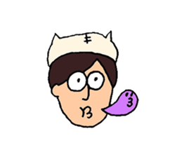 People wearing cat's hat and cats sticker #15917018