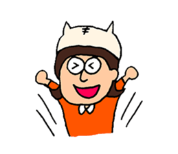 People wearing cat's hat and cats sticker #15917029