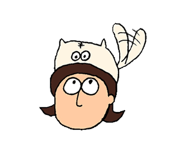 People wearing cat's hat and cats sticker #15917031