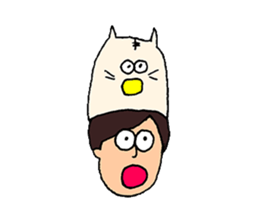 People wearing cat's hat and cats sticker #15917033