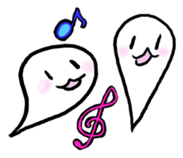 Ghost 'Mochi seals'pair sticker #15919000