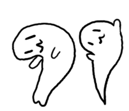 Ghost 'Mochi seals'pair sticker #15919022