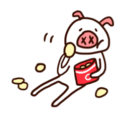 white piggy sticker #15919200