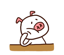 white piggy sticker #15919203