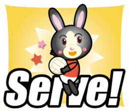 the black rabbit play volleyball sticker #15921810