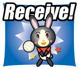 the black rabbit play volleyball sticker #15921812