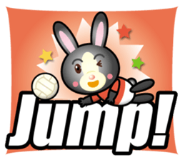 the black rabbit play volleyball sticker #15921815