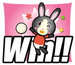the black rabbit play volleyball sticker #15921817