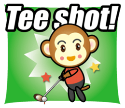 the monkey play golf sticker #15923554