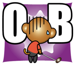the monkey play golf sticker #15923557