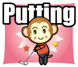the monkey play golf sticker #15923558
