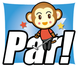 the monkey play golf sticker #15923559