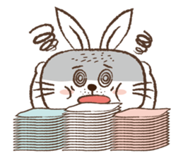 Square face rabbit's life sticker #15926512