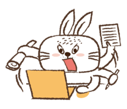 Square face rabbit's life sticker #15926513