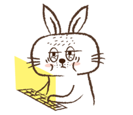 Square face rabbit's life sticker #15926519