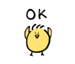 Sticker of Mr.beret and chick sticker #15929890