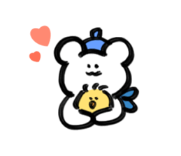 Sticker of Mr.beret and chick sticker #15929898